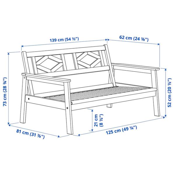 Scaun de grădină Ikea Bondholmen/Jarpon/Duvholmen Masiv / Poliester / Gray Beige photo 5