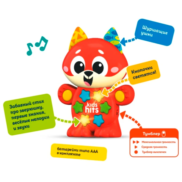 Jucărie interactivă Kids Hits Babies Vulpe muzicală KH09/001 2+ / Multicolor Red photo 3 Jucărie interactivă Kids Hits Babies Vulpe muzicală KH09/001 2+ / Multicolor Red photo 3