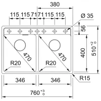 Кухонная мойка Franke MRG 620-35-35 TL 76 x 51 / Искусственный камень / Серый photo 2