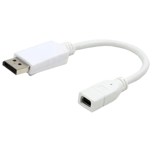 Adaptor Cablexpert A-mDPF-DPM-001-W DisplayPort / White photo 1 Adaptor Cablexpert A-mDPF-DPM-001-W DisplayPort / White photo 1