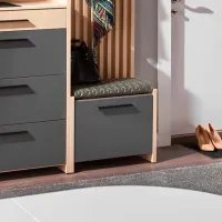 Шкаф для прихожей Ambianta Solaris ДСП меламин / Графитовый