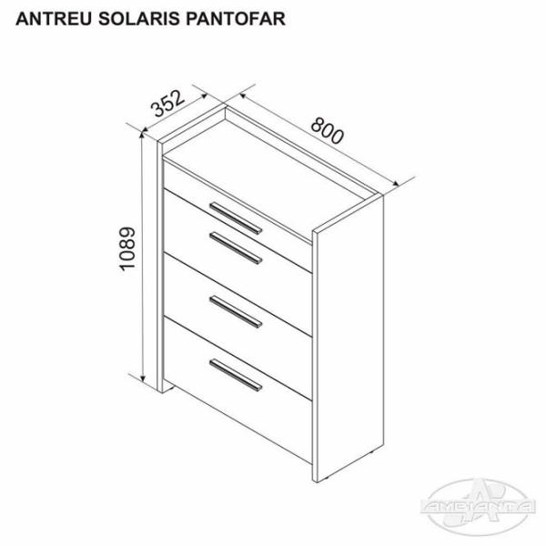 Dulap pentru antreu Ambianta Solaris PAL melaminat / Graphite photo 2 Dulap pentru antreu Ambianta Solaris PAL melaminat / Graphite photo 2