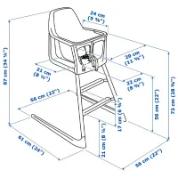 Scaun de masă Ikea Langur (5290474) / 6 luni / White photo 8