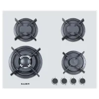 Plită încorporabilă pe gaz Bauer GH-604BG04W Sticlă călită / White