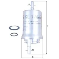 Топливный фильтр Mahle KL 176/6D 54 мм photo 4