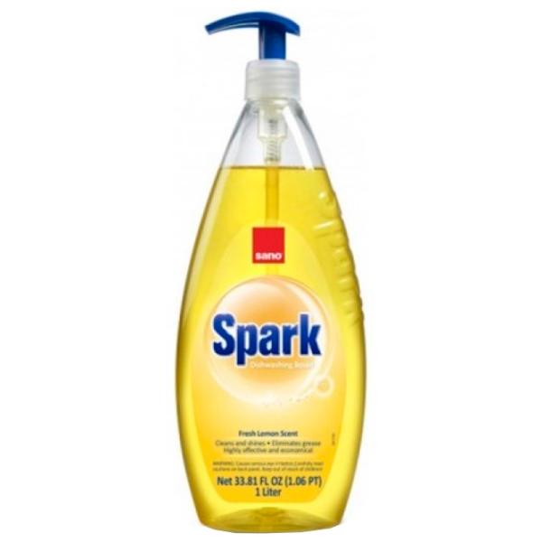 Средство для мытья посуды Sano Spark Lemon 1л / Лимон photo 1