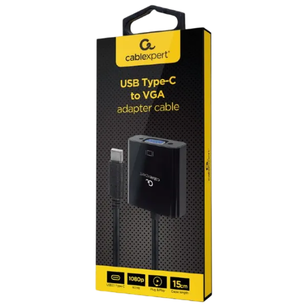Адаптер Cablexpert A-CM-VGAF-01 USB Type-C / Черный photo 2