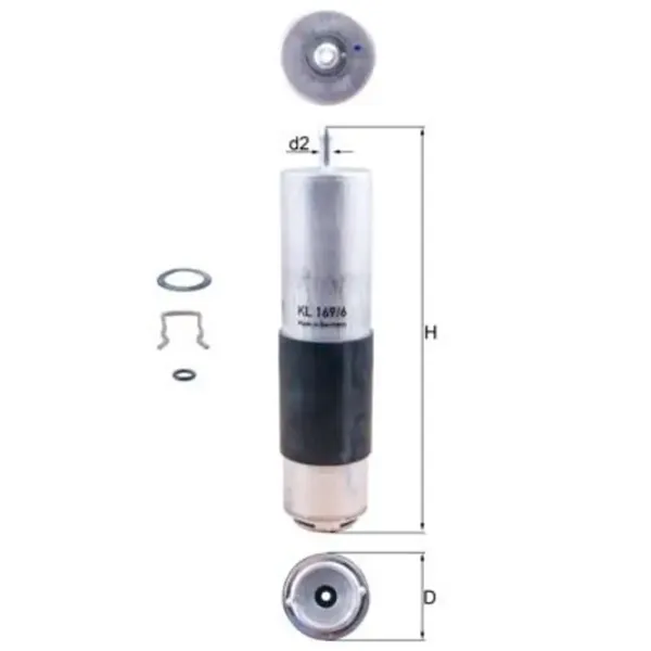 Топливный фильтр Mahle KL 169/6D 54 мм photo 4 Топливный фильтр Mahle KL 169/6D 54 мм photo 4