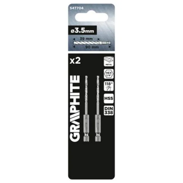 Set de burghie Graphite 54T704 Oțel photo 3