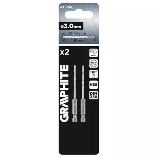 Набор сверл Graphite 54T702 Cталь photo 3
