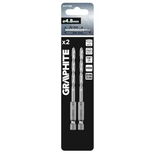 Set de burghie Graphite 54T708 Oțel photo 2