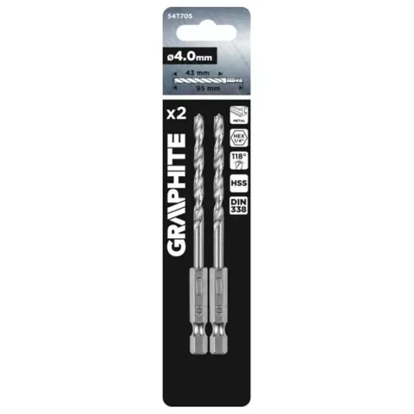Set de burghie Graphite 54T705 Oțel photo 3