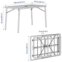 Набор мебели для террасы Ikea Torparo Металл / Пластик / Пластик / Белый photo 3