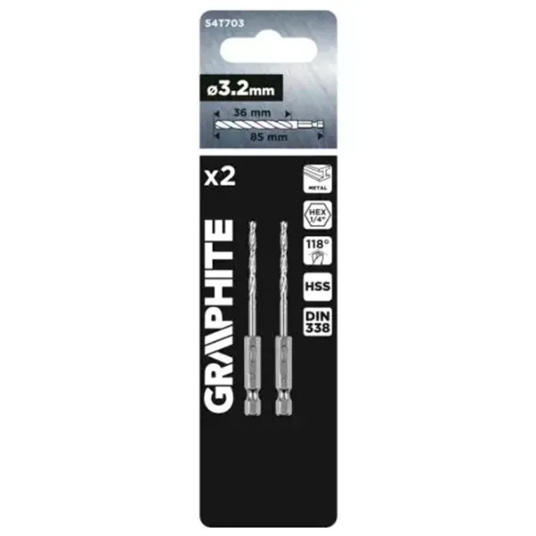 Set de burghie Graphite 54T703 Oțel photo 2