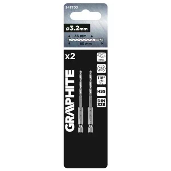Set de burghie Graphite 54T703 Oțel photo 2