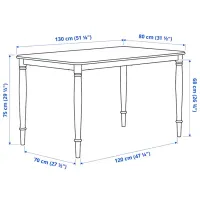 Masă de bucătărie fixă Ikea Danderyd MDF/ White photo 5