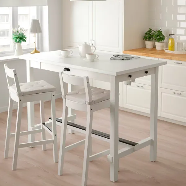 Masă de bucătărie fixă Ikea Nordviken MDF/ White photo 2
