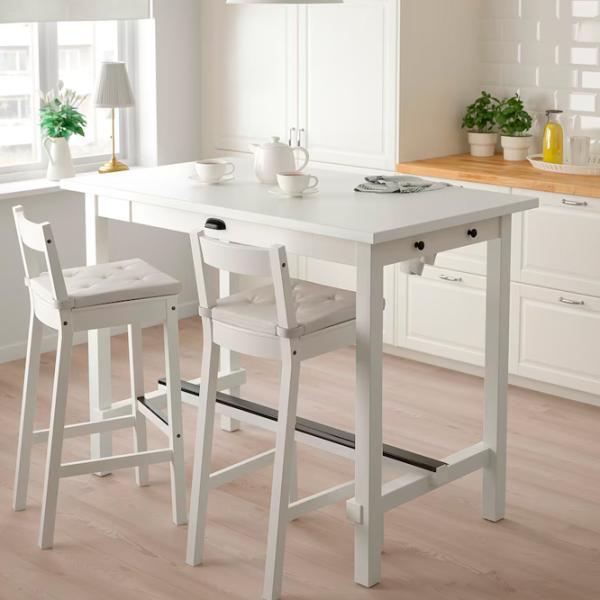 Masă de bucătărie fixă Ikea Nordviken MDF/ White photo 2