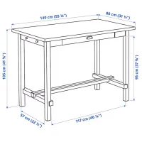 Кухонный стол зафиксированный Ikea Nordviken МДФ/ Белый photo 6