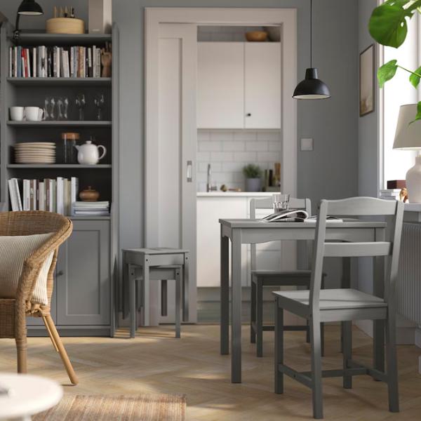 Кухонный стол зафиксированный Ikea Hauga ДСП/ Серый photo 2