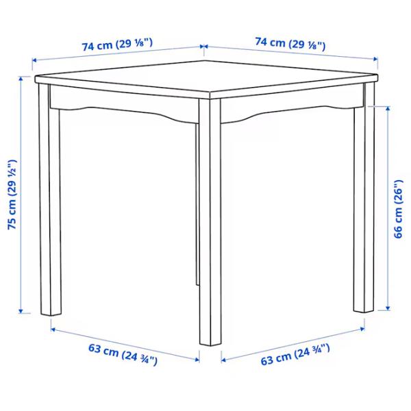 Кухонный стол зафиксированный Ikea Hauga ДСП/ Серый photo 5