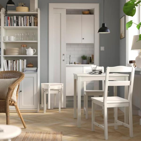 Masă de bucătărie fixă Ikea Hauga PAL/ White photo 2