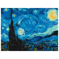 Pictură pe numere BrushMe Noaptea cu stele RBS4756FC 40 x 30 cm / Orizontală