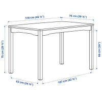 Кухонный стол зафиксированный Ikea Hauga ДСП/ Серый photo 4