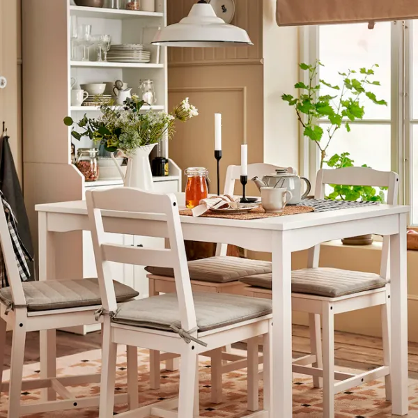 Masă de bucătărie fixă Ikea Hauga PAL/ White photo 2