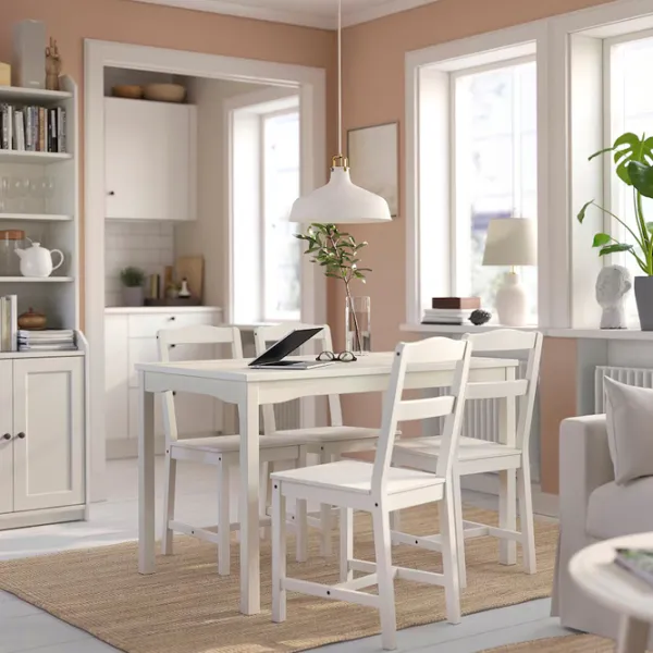 Masă de bucătărie fixă Ikea Hauga PAL/ White photo 3