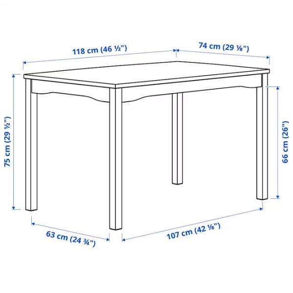 Masă de bucătărie fixă Ikea Hauga PAL/ White photo 5