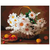 Pictură pe numere BrushMe Margarete de câmp BS29376 50 x 40 cm / Orizontală