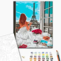 Pictură pe numere BrushMe Dimineața în Paris BS51628 50 x 40 cm / Verticală photo 2