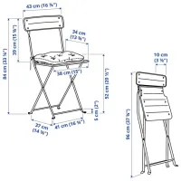 Набор мебели для террасы Ikea Sundso/Kuddarna Пластик / Металл / Металл / Черный photo 7