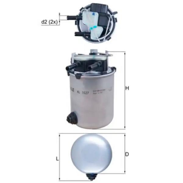 Filtru combustibil Mahle KL 1027 93 mm photo 5