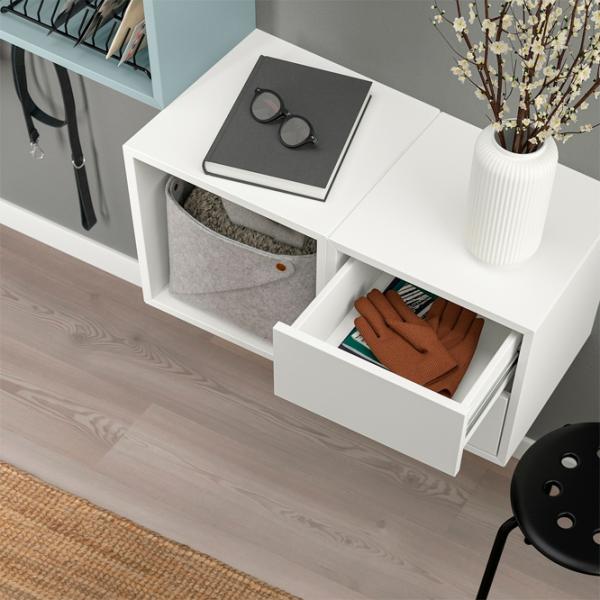 Полки Ikea Eket ДСП / Белый - Светло-серо-голубой photo 4