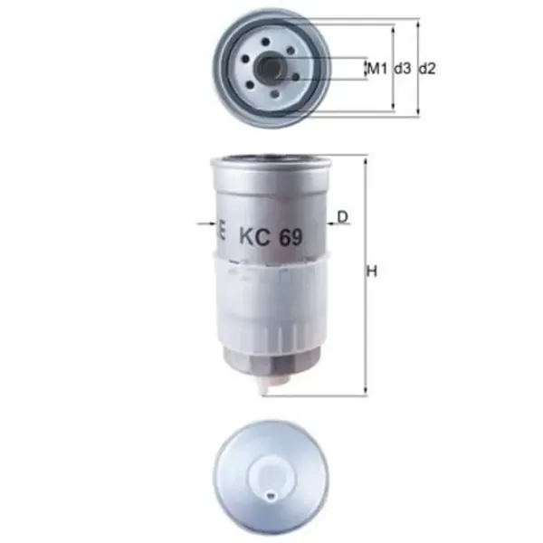 Filtru combustibil Mahle KC 69 80 mm photo 4 Filtru combustibil Mahle KC 69 80 mm photo 4