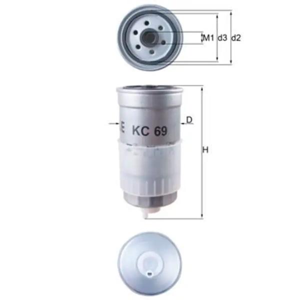 Filtru combustibil Mahle KC 69 80 mm photo 4 Filtru combustibil Mahle KC 69 80 mm photo 4