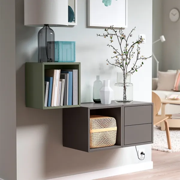 Полки Ikea Eket ДСП / Темно серый - Серо зеленый photo 2 Полки Ikea Eket ДСП / Темно серый - Серо зеленый photo 2