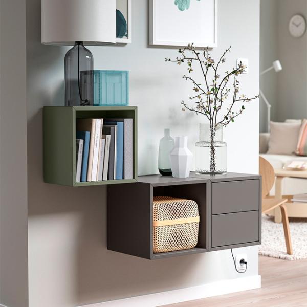 Полки Ikea Eket ДСП / Темно серый - Серо зеленый photo 2 Полки Ikea Eket ДСП / Темно серый - Серо зеленый photo 2