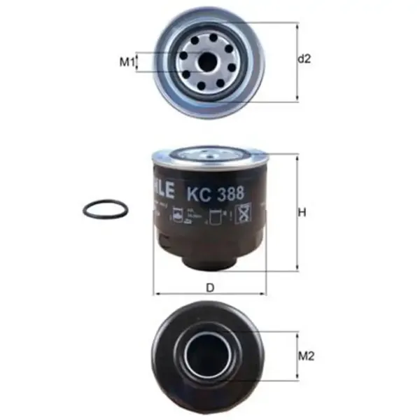 Топливный фильтр Mahle KC 388D 102 мм photo 5 Топливный фильтр Mahle KC 388D 102 мм photo 5