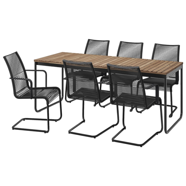 Set mobilă terasă Ikea Vasman Metal / Lemn / Polipropilenă / Light Brown photo 1