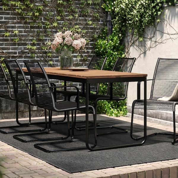 Set mobilă terasă Ikea Vasman Metal / Lemn / Polipropilenă / Light Brown photo 6