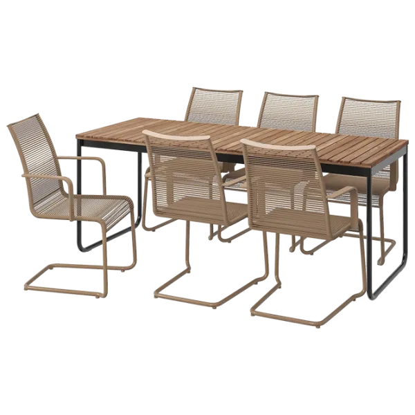 Set mobilă terasă Ikea Vasman Metal / Lemn / Polipropilenă / Brown photo 1 Set mobilă terasă Ikea Vasman Metal / Lemn / Polipropilenă / Brown photo 1
