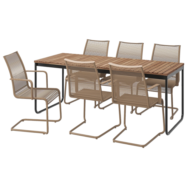 Set mobilă terasă Ikea Vasman Metal / Lemn / Polipropilenă / Brown photo 1 Set mobilă terasă Ikea Vasman Metal / Lemn / Polipropilenă / Brown photo 1