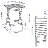 Набор мебели для террасы Ikea Askholmen/Kuddarna Дерево / Дерево / Дерево / Коричневый photo 6