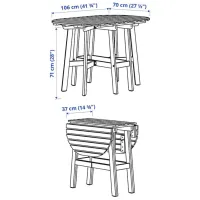 Набор мебели для террасы Ikea Askholmen/Kuddarna Дерево / Дерево / Дерево / Тёмно-коричневый photo 6