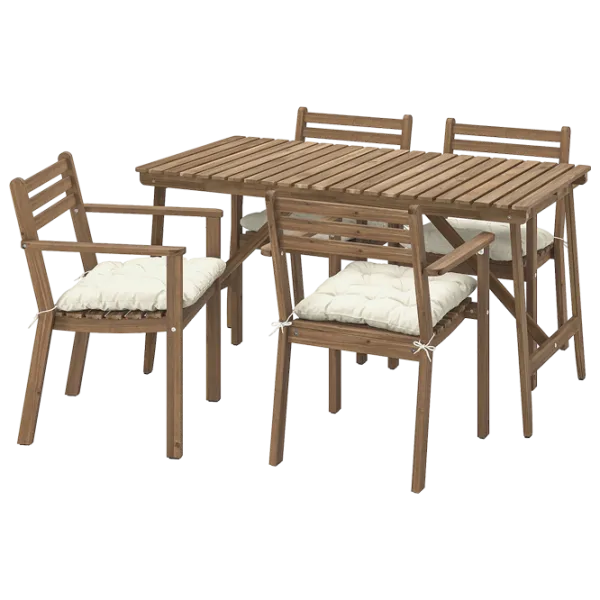 Набор мебели для террасы Ikea Askholmen/Kuddarna Дерево / Дерево / Дерево / Коричневый photo 1