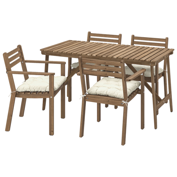 Набор мебели для террасы Ikea Askholmen/Kuddarna Дерево / Дерево / Дерево / Коричневый photo 1