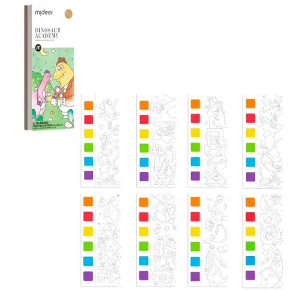 Set de creație Mideer Watercolour Painting Dinosaur Academy MD4269 3+ / Multicolor Multicolor photo 4